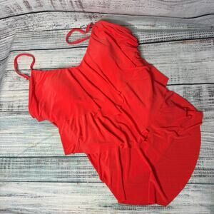 Magicsuit Coral Tankini Top Layered Ruffles Lg